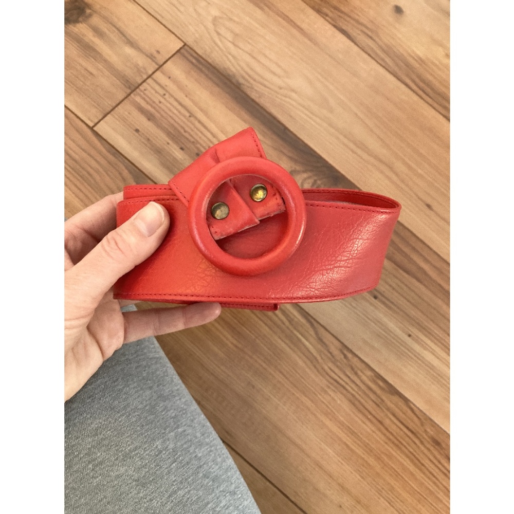 Vintage 80's faux leather Red belt